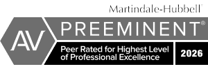 Martindale-Hubbell | AV Preeminent | Peer Rated for Highest Level of Professional Excellence | 2026